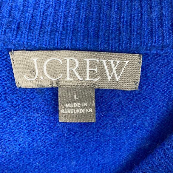 J. Crew Fair Isle Sweater Women L Blue Alpaca Merino Wool Blend Nordic Crewneck - Picture 4 of 8